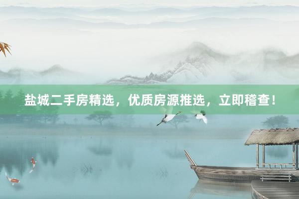 盐城二手房精选，优质房源推选，立即稽查！