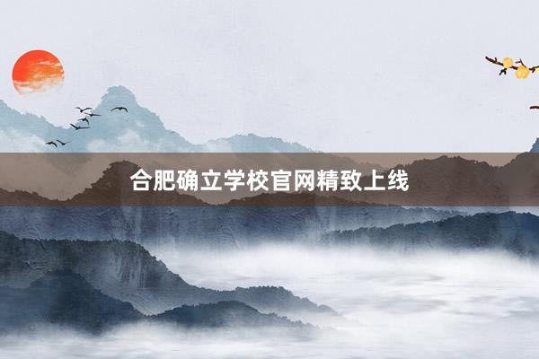 合肥确立学校官网精致上线