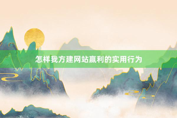 怎样我方建网站赢利的实用行为